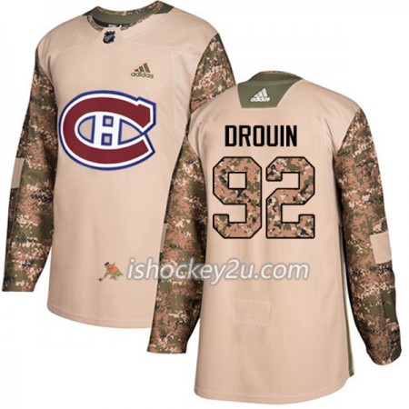 Mænd NHL Montreal Canadiens Trøje Jonathan Drouin 92 Adidas 2017-2018 Camo Veterans Day Practice Authentic
